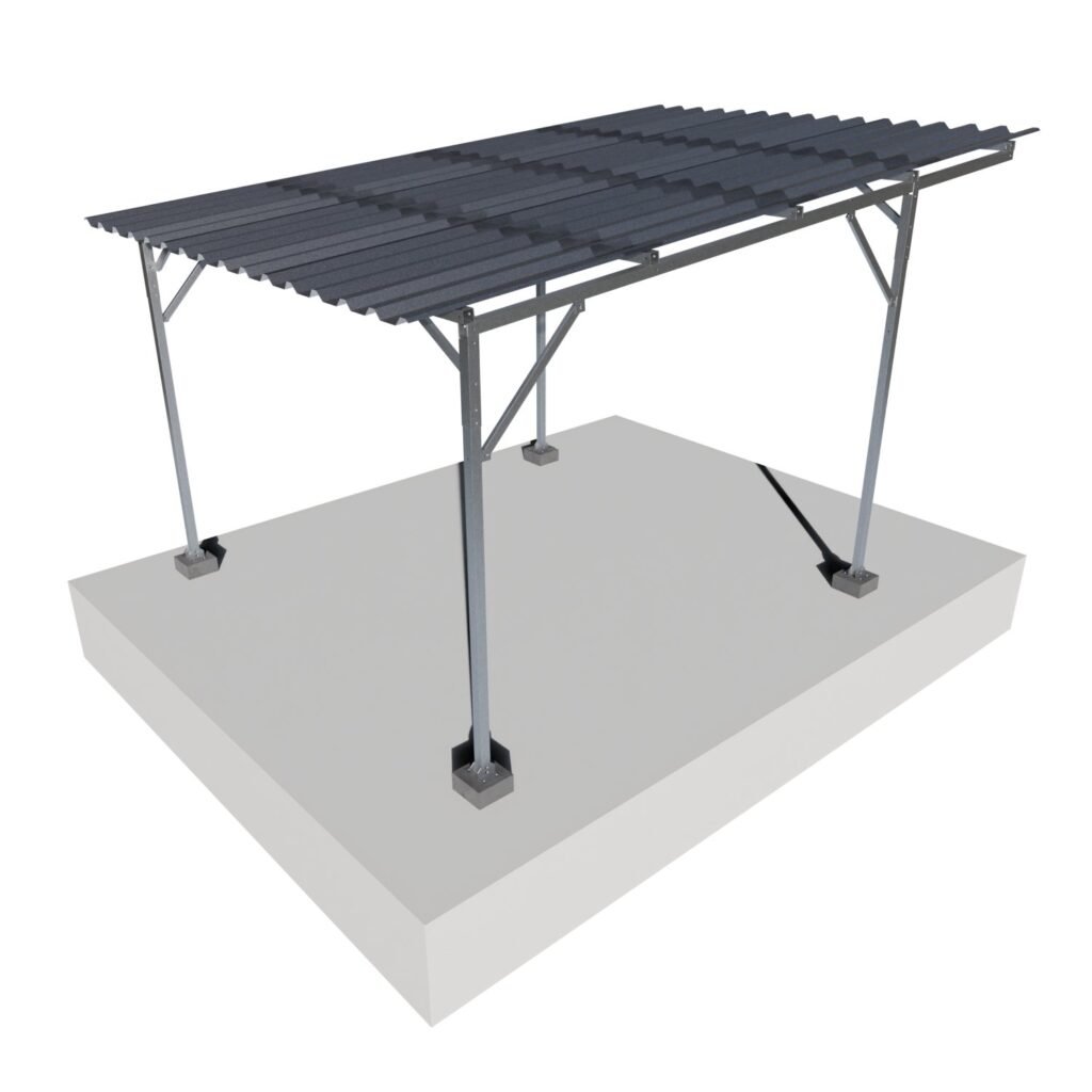 Garagem Fácil 3x4,5m Frontal Zincada com Telha